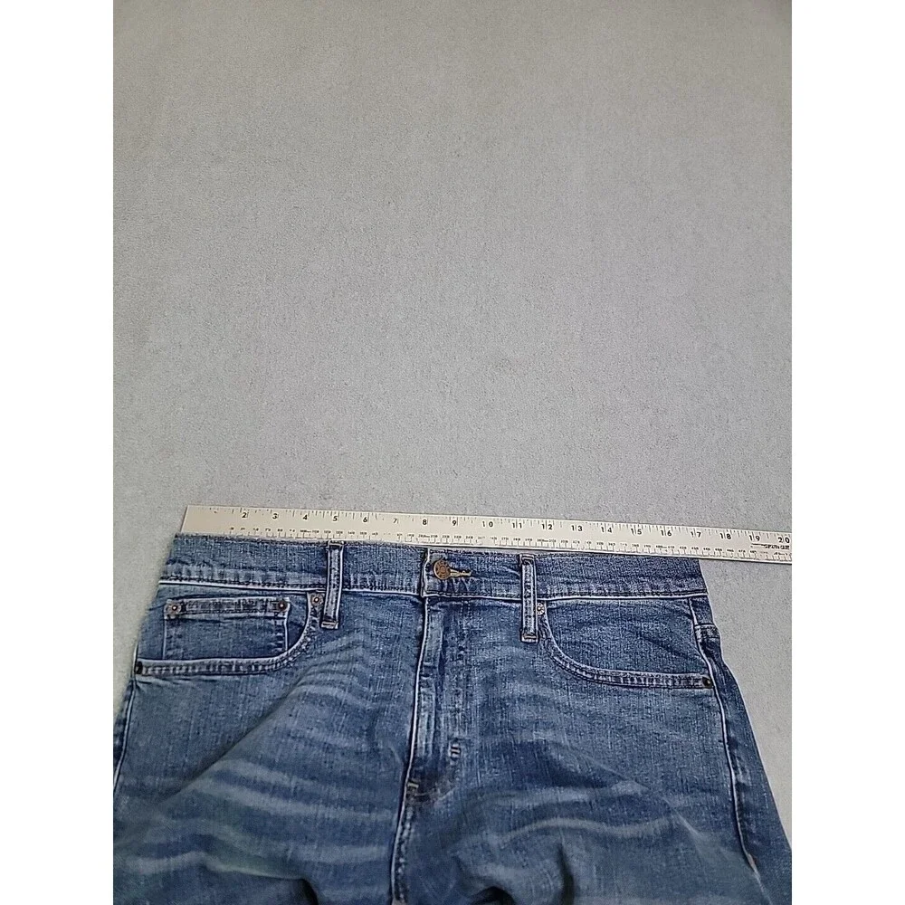 J Crew Outfitters Jeans Mens 33 34x33 Slim Straight Mid Rise Blue Stretch Preppy